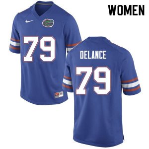 Women's Florida Gators #79 Jean DeLance NCAA Nike Blue Authentic Stitched College Football Jersey KFU7062XQ